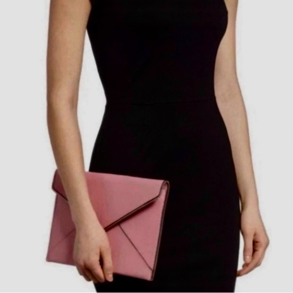 Rebecca Minkoff NWOT Rose Pink Leo Leather Clutch